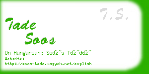 tade soos business card